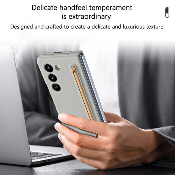 Luxury Premium Silicone Slim Pen Slot Ultra Thin PC Protective Case Cover For Samsung Galaxy Z Fold 5 5G/ Fold 6 5G - Image 6