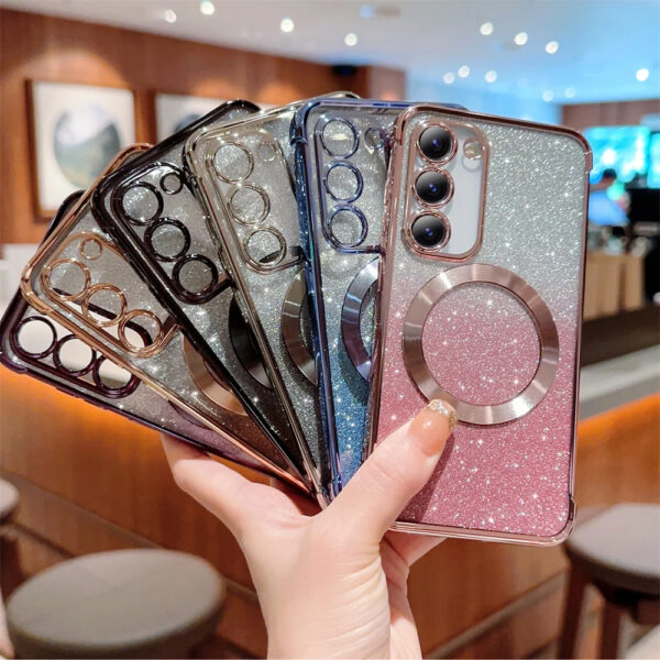 Luxury Premium Eletroplated Glitter Case Cover and 3D Glass Protector for Samsung Galaxy A16/A24/A34/A55 - Image 19