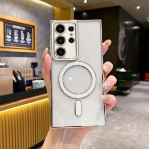 Luxury Premium Eletropated Magsafe Transparent Case Cover For Samsung S22 Ultra/S23 Ultra