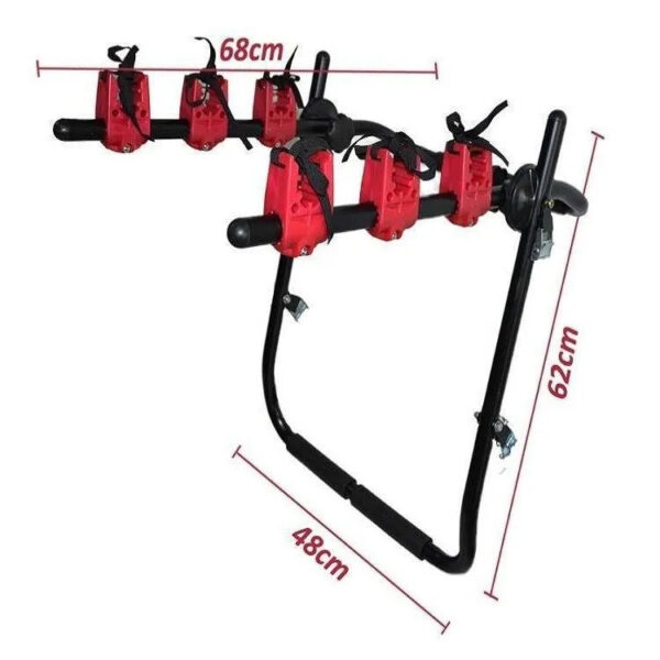 3-Bicycle Sturdy Arm Trunk Mount Bike Carrier Rack Hatchback Rear Holder for AUTO SUV & Cars - Image 2