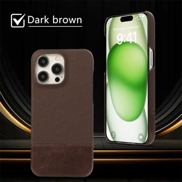 Luxury Premium Splicing Design Shockproof Protection Hard Shell Leather Case Cover For iPhone Series - Image 20