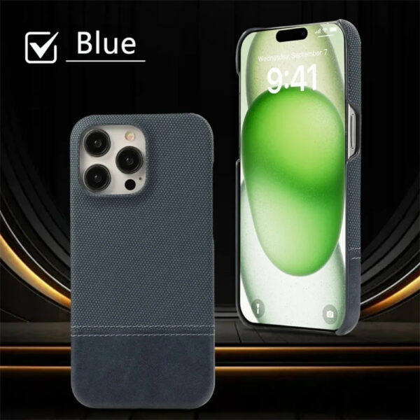 Luxury Premium Splicing Design Shockproof Protection Hard Shell Leather Case Cover For iPhone Series - Image 17