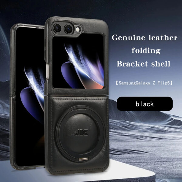 Luxury Premium PU Leather Folding Invisible Holder  Magsafe Phone Case Cover for Samsung Galaxy Z Flip 5/Z Flip 6 - Image 14