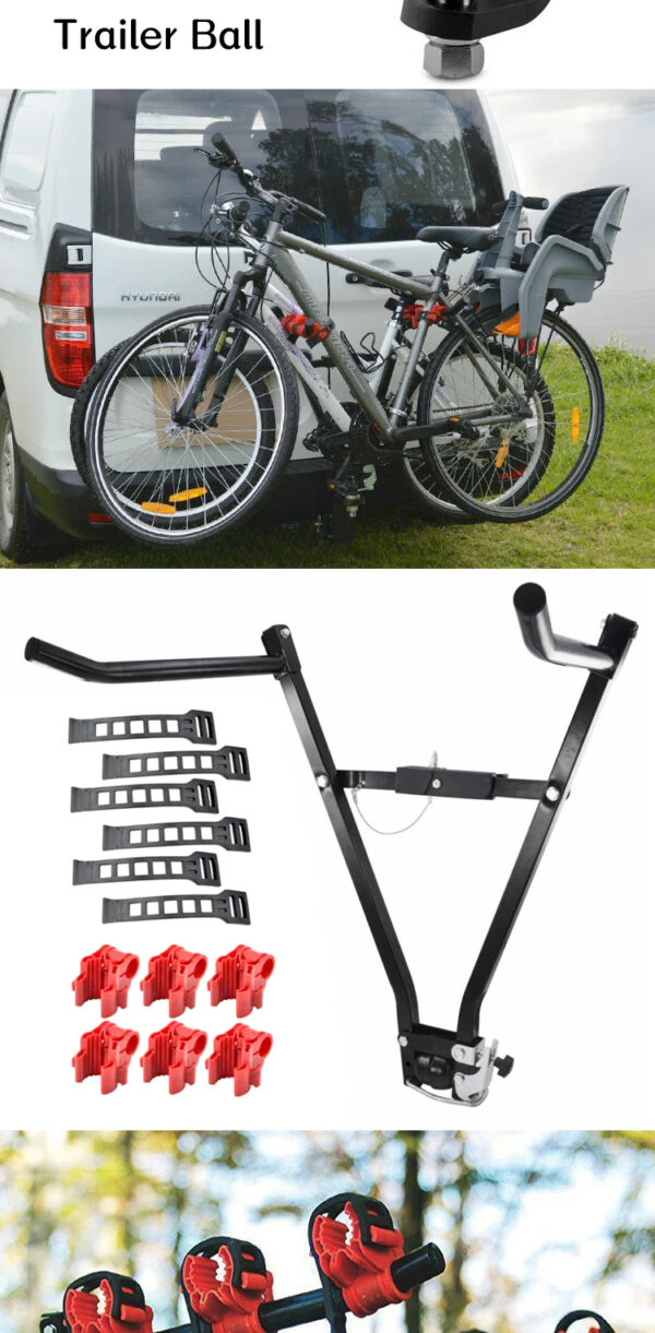 3-Bicycle Sturdy Arm Trunk Mount Bike Carrier Rack Hatchback Rear Holder for AUTO SUV & Cars - Image 31