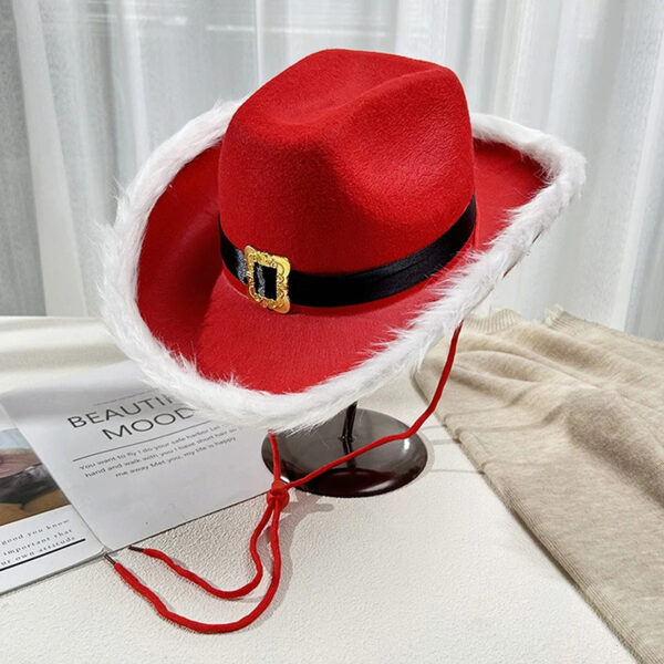 Luxury Premium Fashion Santa Claus Party Christmas Luminous Cowboy Hat - Image 12