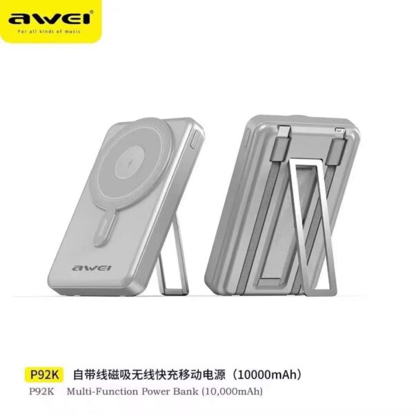 Awei P92K 20W 10000mAh Powerbank Smart Watch Magnetic Wireless Powerbank - Image 7