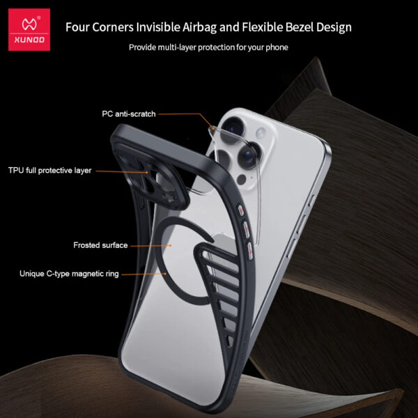 Xunnd Airbag Shockproof Shell Heat Dissipation Matte Case Cover For iPhone 16 Pro Max - Image 22