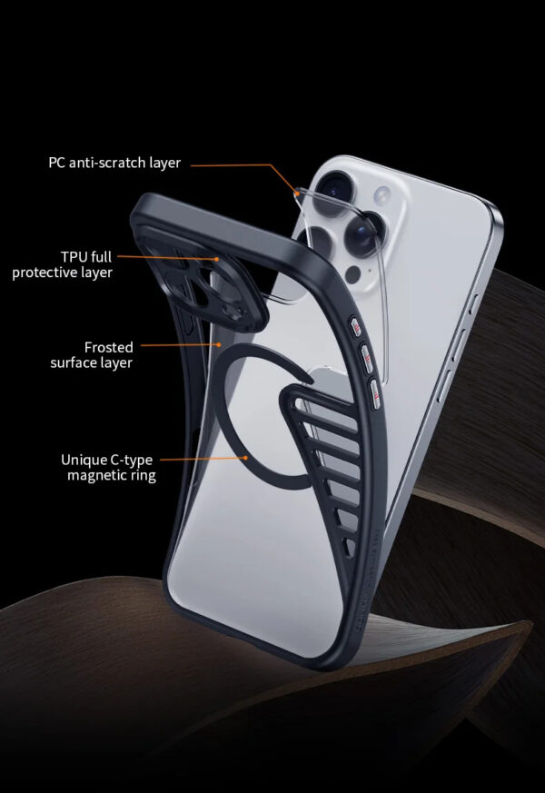 Xunnd Airbag Shockproof Shell Heat Dissipation Matte Case Cover For iPhone 16 Pro Max - Image 6