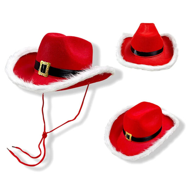 Luxury Premium Fashion Santa Claus Party Christmas Luminous Cowboy Hat - Image 6