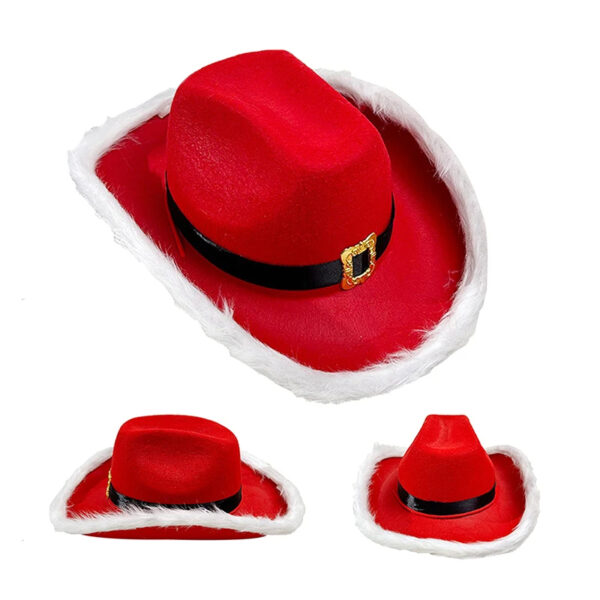 Luxury Premium Fashion Santa Claus Party Christmas Luminous Cowboy Hat - Image 7