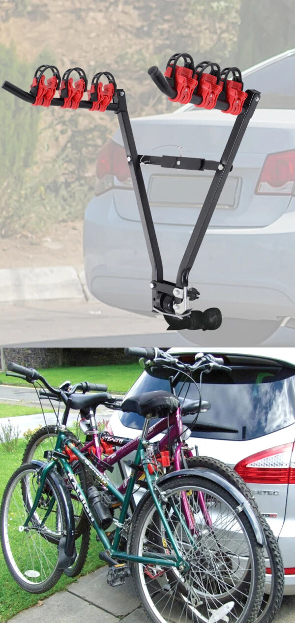 3-Bicycle Sturdy Arm Trunk Mount Bike Carrier Rack Hatchback Rear Holder for AUTO SUV & Cars - Image 36