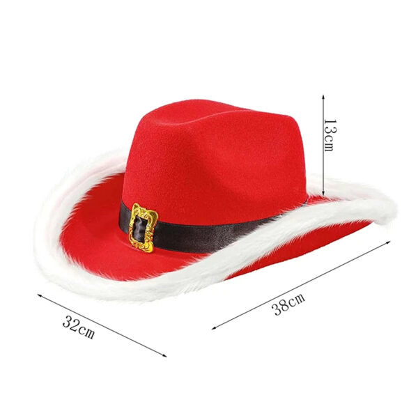 Luxury Premium Fashion Santa Claus Party Christmas Luminous Cowboy Hat - Image 9