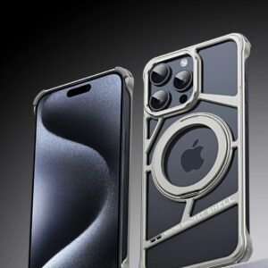 Luxury Premium 2024 New Magnetic Aluminum Alloy Swivel Stand Case Cover For iPhone Series
