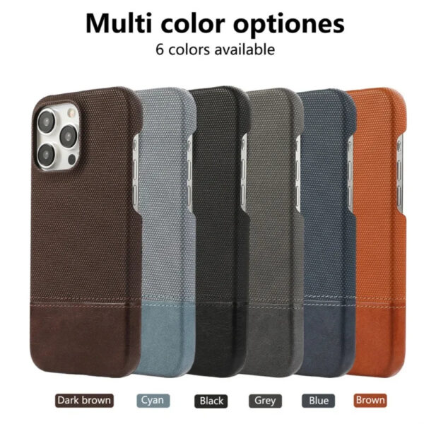 Luxury Premium Splicing Design Shockproof Protection Hard Shell Leather Case Cover For iPhone Series - Image 16