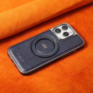 Luxury Premium Leather Magsafe Magnetic Metal Bracket Shockproof Protective case Cover For iPhone Series