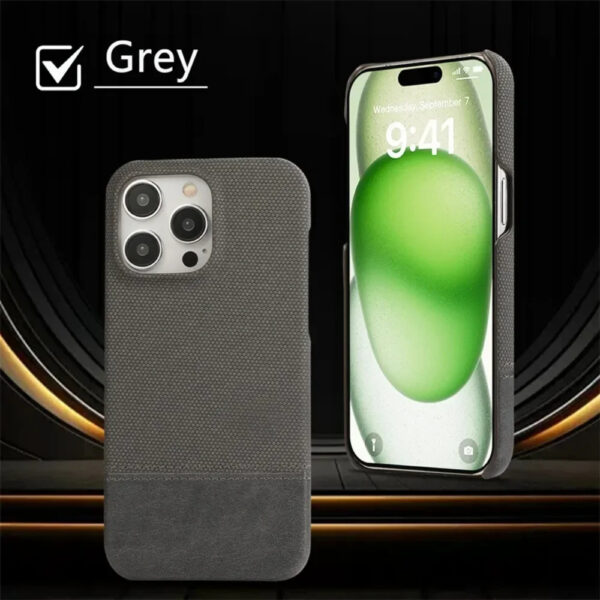 Luxury Premium Splicing Design Shockproof Protection Hard Shell Leather Case Cover For iPhone Series - Image 7