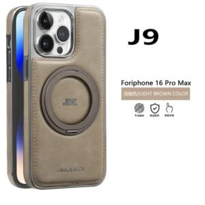 Luxury Premium Leather Magsafe Magnetic Metal Bracket Shockproof Protective case Cover For iPhone Series