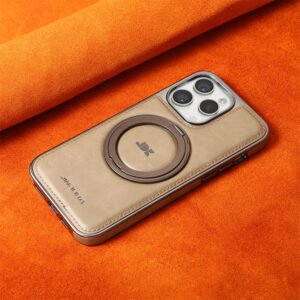 Luxury Premium Leather Magsafe Magnetic Metal Bracket Shockproof Protective case Cover For iPhone Series