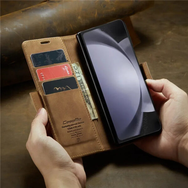 Luxury Premium PU Leather Card Slot Phone Case for Samsung Z Fold 6 - Image 9