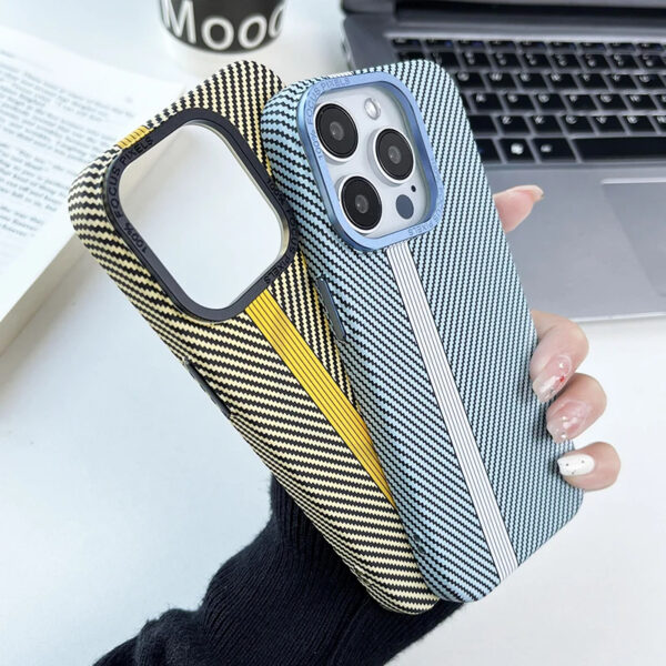 Luxury Ultra Thin Carbon Fiber Texture Matte Magnetic Case Cover For iPhone Series - Image 11