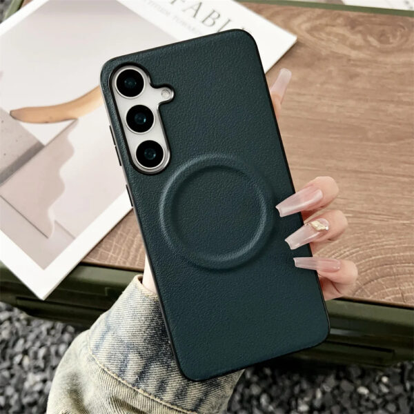 Luxury Premium Business Leather  Magsafe Wireless Charging Case Cover For Samsung Galaxy S22 /S24/S24 Plus/S24 FE - Image 8