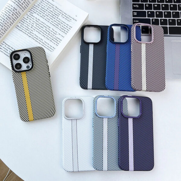 Luxury Ultra Thin Carbon Fiber Texture Matte Magnetic Case Cover For iPhone Series