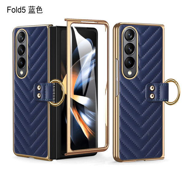 Luxury Premium Diamond air cushion Leather Ring Holder Lens Protection Shockproof Case  Cover For Samsung Galaxy Z Fold 4 - Image 6