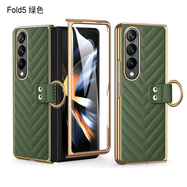 Luxury Premium Diamond air cushion Leather Ring Holder Lens Protection Shockproof Case  Cover For Samsung Galaxy Z Fold 4 - Image 8