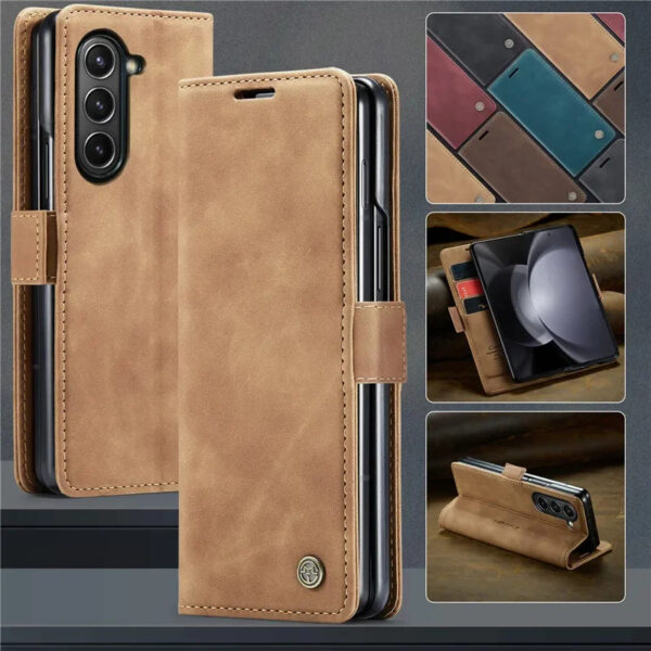 Luxury Premium PU Leather Card Slot Phone Case for Samsung Z Fold 6 - Image 15