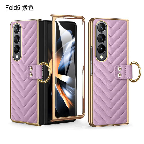 Luxury Premium Diamond air cushion Leather Ring Holder Lens Protection Shockproof Case  Cover For Samsung Galaxy Z Fold 4 - Image 11