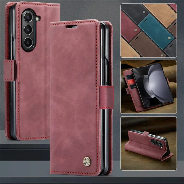 Luxury Premium PU Leather Card Slot Phone Case for Samsung Z Fold 6 - Image 17