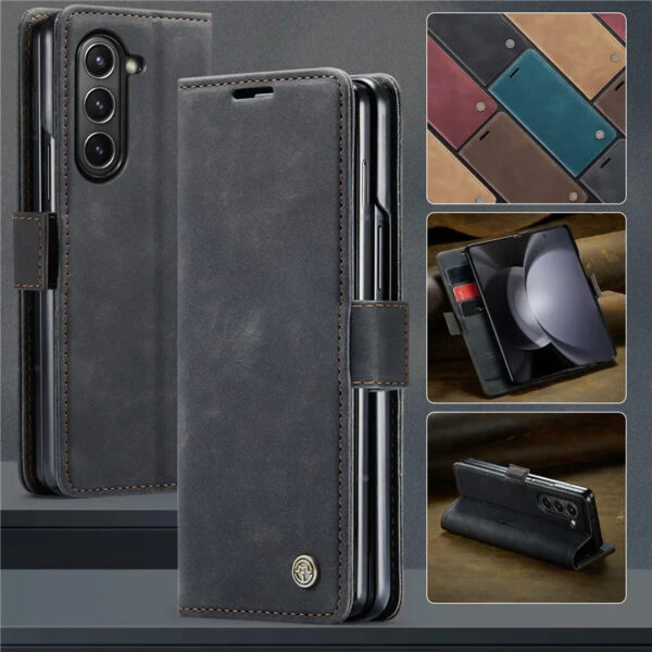 Luxury Premium PU Leather Card Slot Phone Case for Samsung Z Fold 6 - Image 18