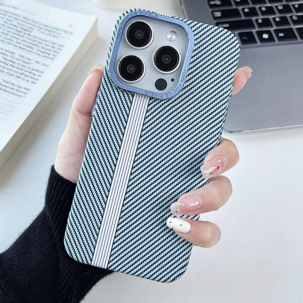 Luxury Ultra Thin Carbon Fiber Texture Matte Magnetic Case Cover For iPhone Series - Image 3