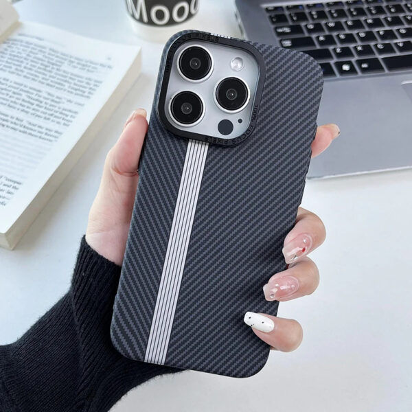 Luxury Ultra Thin Carbon Fiber Texture Matte Magnetic Case Cover For iPhone Series - Image 23