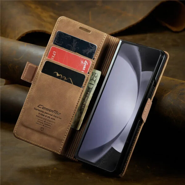 Luxury Premium PU Leather Card Slot Phone Case for Samsung Z Fold 6 - Image 5