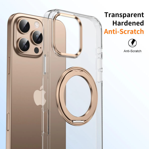 Luxury Premium 360° Rotating Magnetic Holder Magsafe Wireless Charging Transparent Case Cover For iPhone Series - Image 2