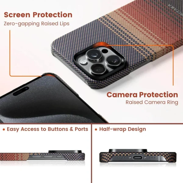 Luxury Premium Carbon Fibre Texture Relief MagSafe Phone Case Cover for iPhone 15 Pro Max/16 Pro Max - Image 4