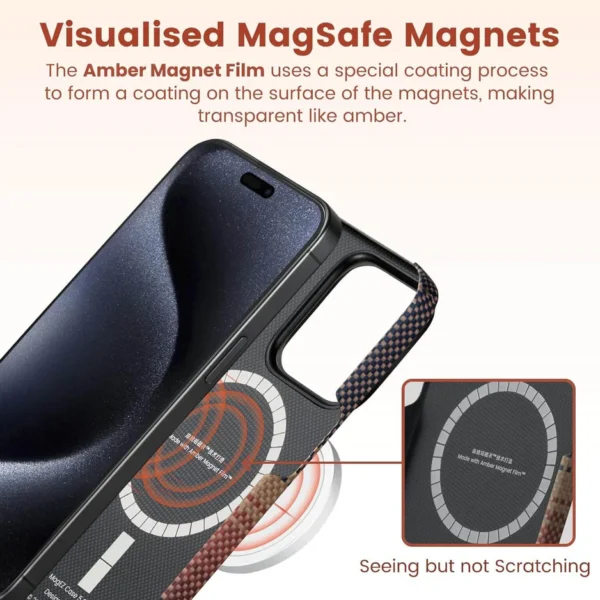 Luxury Premium Carbon Fibre Texture Relief MagSafe Phone Case Cover for iPhone 15 Pro Max/16 Pro Max - Image 2