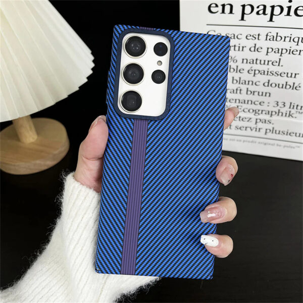 Luxury Premium Magnetic Fiber Texture Lines Aramid Anti-explosion Anti-Shatter Shell Case Cover For Samsung S23 Ultra/S24 Ultra - Image 2