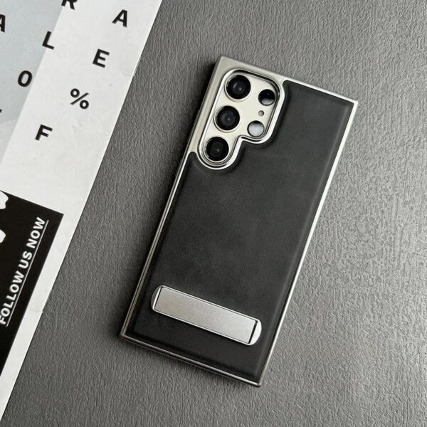 Luxury Premium Plating Kickstand PU Leather Business invisible Metal Bracket Case Cover Samsung Galaxy Series - Image 10