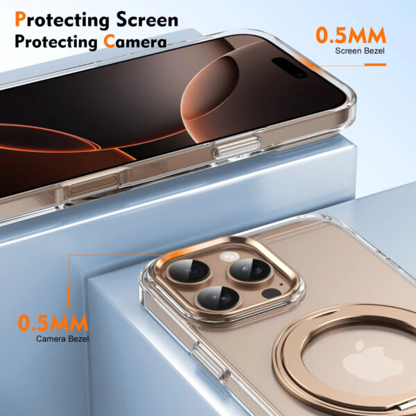 Luxury Premium 360° Rotating Magnetic Holder Magsafe Wireless Charging Transparent Case Cover For iPhone Series - Image 3