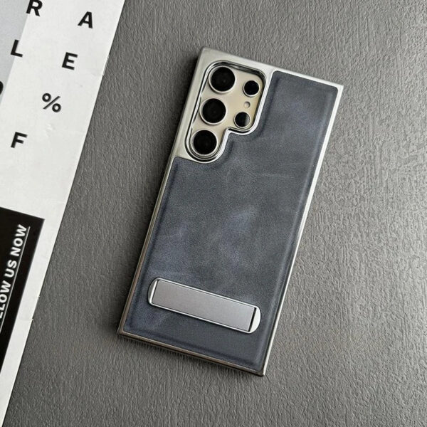 Luxury Premium Plating Kickstand PU Leather Business invisible Metal Bracket Case Cover Samsung Galaxy Series - Image 11