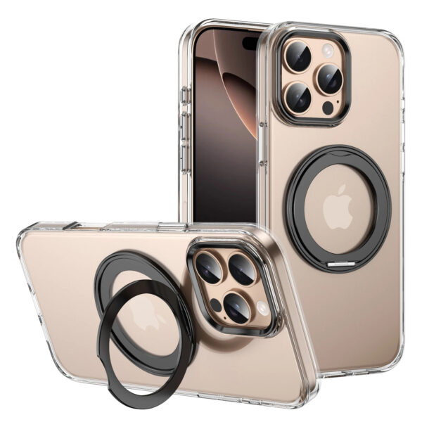 Luxury Premium 360° Rotating Magnetic Holder Magsafe Wireless Charging Transparent Case Cover For iPhone Series - Image 12