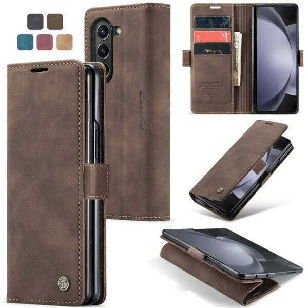 Luxury Premium PU Leather Card Slot Phone Case for Samsung Z Fold 6 - Image 20