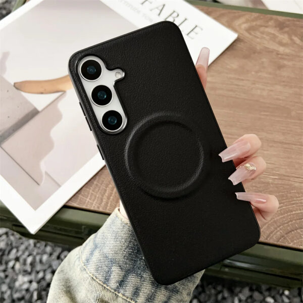 Luxury Premium Business Leather  Magsafe Wireless Charging Case Cover For Samsung Galaxy S22 /S24/S24 Plus/S24 FE - Image 18