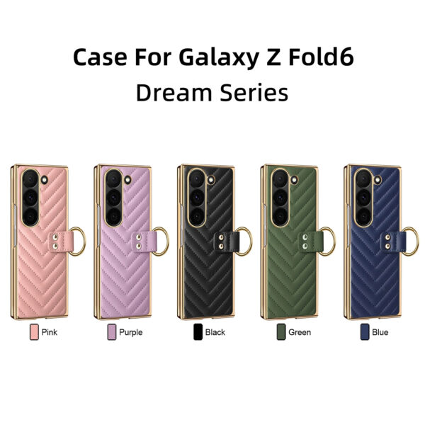 Luxury Premium Diamond air cushion Leather Ring Holder Lens Protection Shockproof Case  Cover For Samsung Galaxy Z Fold 5/Z Fold 6 - Image 7