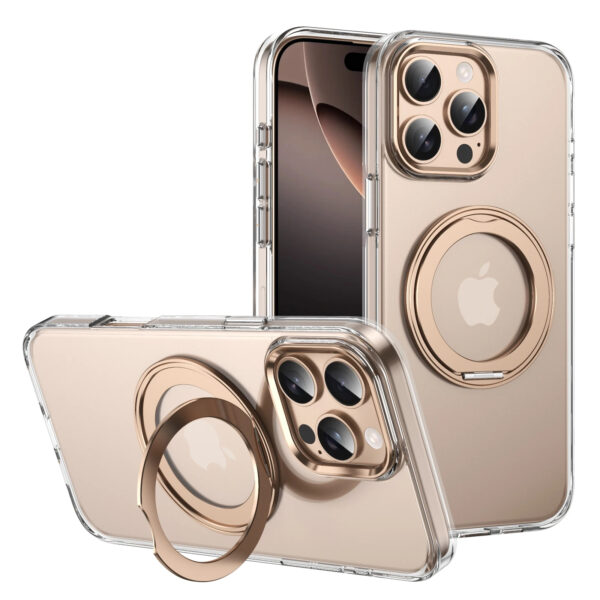 Luxury Premium 360° Rotating Magnetic Holder Magsafe Wireless Charging Transparent Case Cover For iPhone Series - Image 10