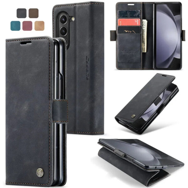 Luxury Premium PU Leather Card Slot Phone Case for Samsung Z Fold 6 - Image 21