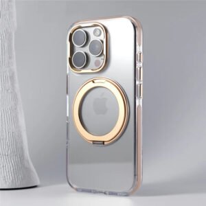 Luxury Premium 360° Rotating Magnetic Holder Magsafe Wireless Charging Transparent Case Cover For iPhone Series
