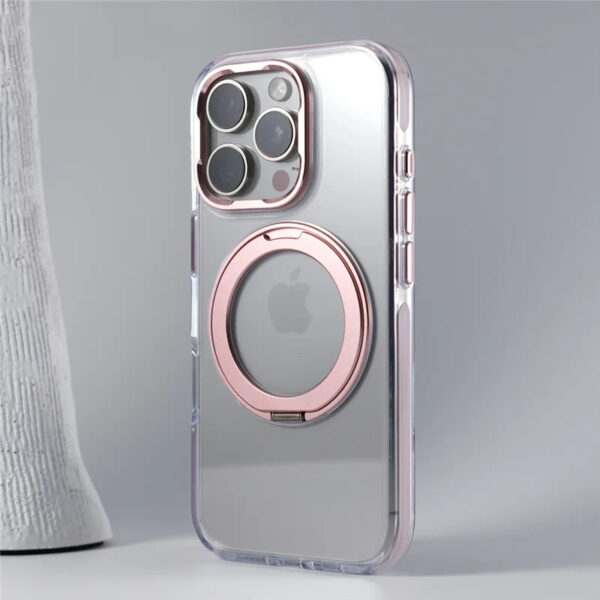 Luxury Premium 360° Rotating Magnetic Holder Magsafe Wireless Charging Transparent Case Cover For iPhone Series - Image 28